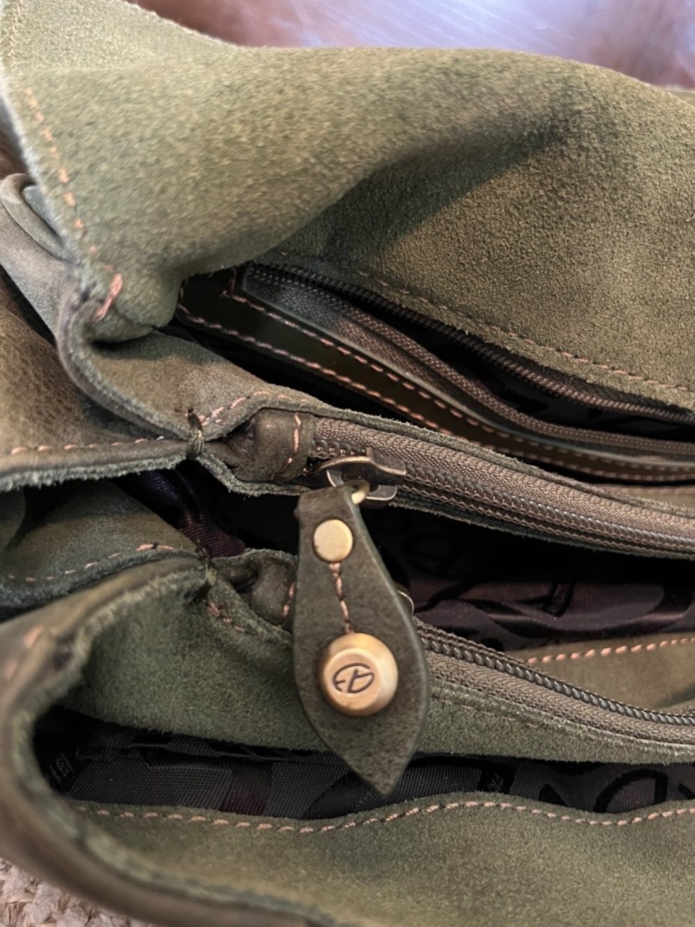Francesco Biasia Olive Green Leather Saddle Bag - Picture 9 of 13